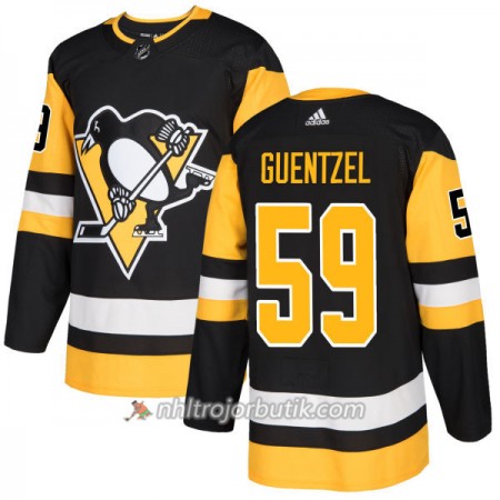 Män Ishockey Pittsburgh Penguins Tröja Jake Guentzel 59 Adidas 2017-2018 Svart Authentic
